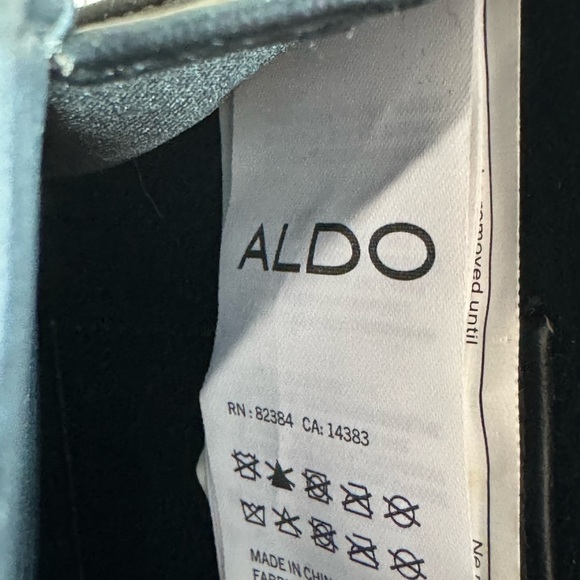 Aldo Striped Wallet Crossbody Bag - Black & White with Gold Chain - Picture 15 of 15